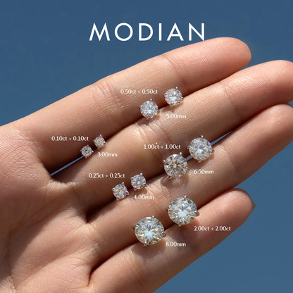 5 Sizes D Color Moissanite Earrings 925 Sterling Silver Sparkling Luxury Stud Earrings for Women Wedding Fine Jewelry
