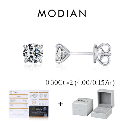 5 Sizes D Color Moissanite Earrings 925 Sterling Silver Sparkling Luxury Stud Earrings for Women Wedding Fine Jewelry
