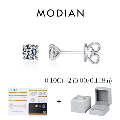 5 Sizes D Color Moissanite Earrings 925 Sterling Silver Sparkling Luxury Stud Earrings for Women Wedding Fine Jewelry