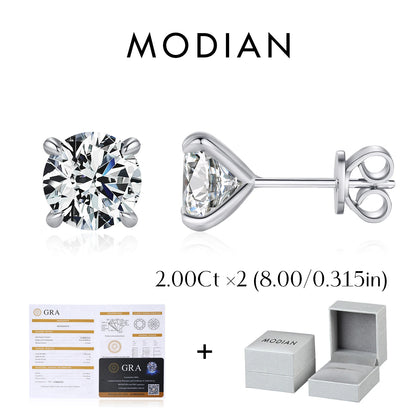 5 Sizes D Color Moissanite Earrings 925 Sterling Silver Sparkling Luxury Stud Earrings for Women Wedding Fine Jewelry