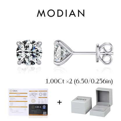 5 Sizes D Color Moissanite Earrings 925 Sterling Silver Sparkling Luxury Stud Earrings for Women Wedding Fine Jewelry